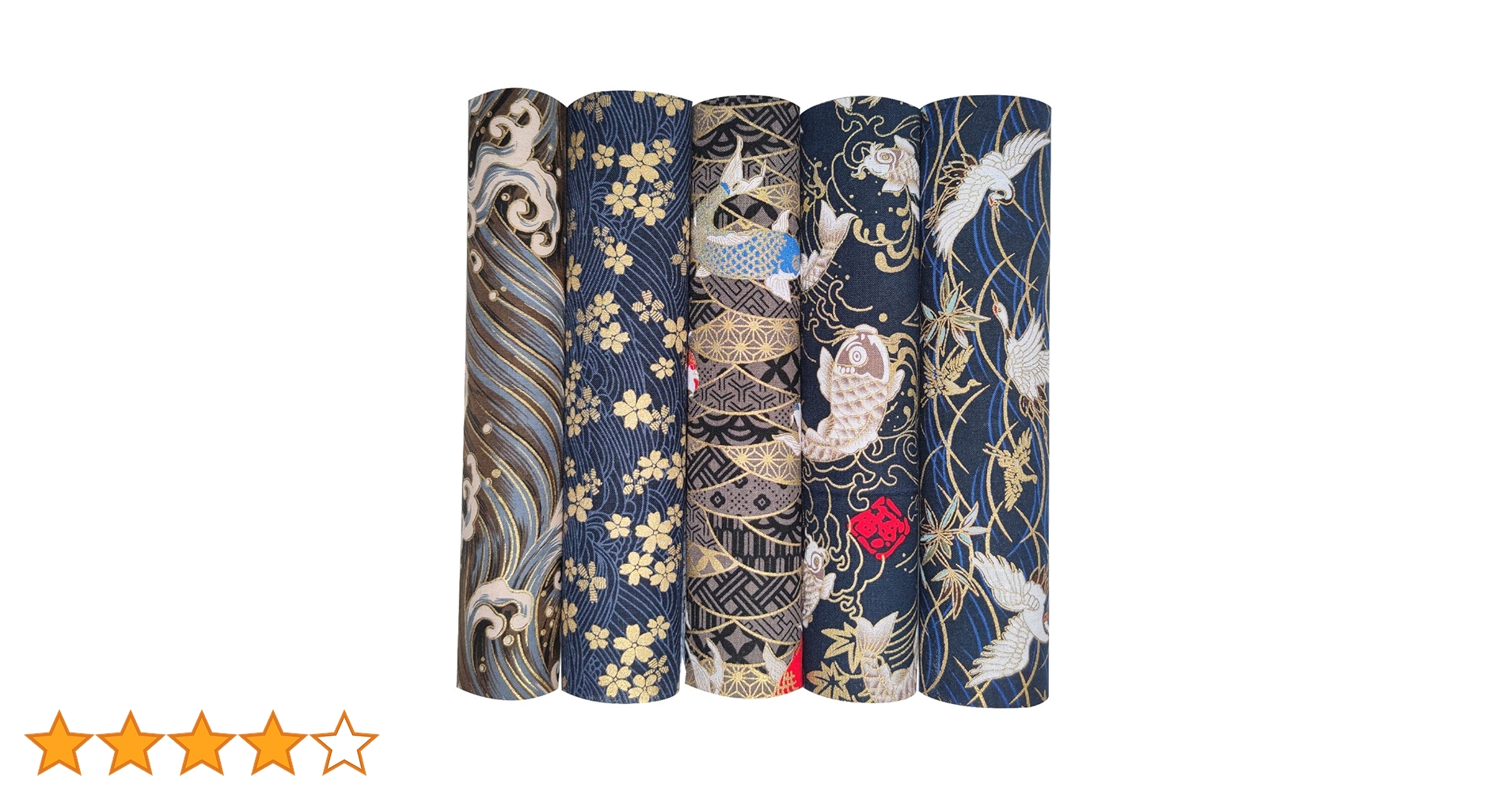 Qililandiy 5-Pack Japanese Style Cotton Fabric Squares